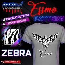 Essmo™ Zebra Black White Pattern Heat Transfer Vinyl HTV T-Shirt Iron Press SP27
