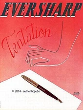 ADVERTISEMENT EVERSHARP FOUNTAIN PEN TEMPTATION SIGN DUCCIO MARVASI 1951 FRENCH AD