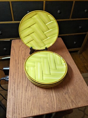 Studio Nova Largo Lime Green Pottery 8'' Salad Plates, Set of 4