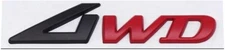 1pc Metal 4WD Emblem 3D Badge Side Rear Trunk Sticker Decals (Black Red)
