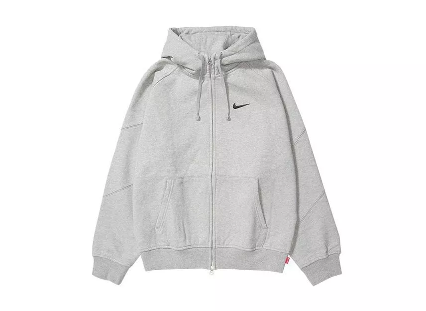Sweat à capuche zippé HF9633 063 Supreme Nike gris bruyère