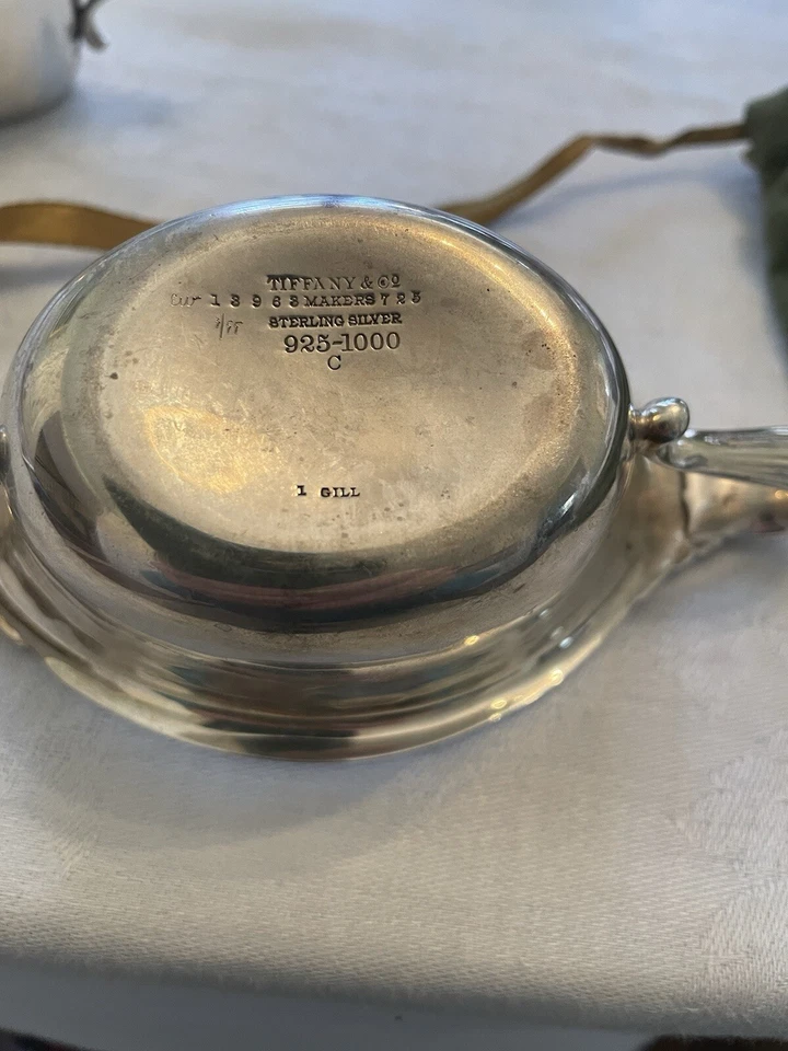 Crema y azúcar de plata de ley con diseño de trébol antiguo Tiffany Foto 4 de 4