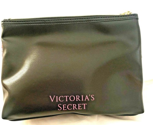 Victorias Secret Cosmetic Bag Love Victoria Heart Sequin Zipper Bag Striped New - Picture 4 of 8