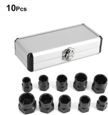 10 Pc Impact Bolt Nut Remover Locking Wheel Stud Twist Socket Extractor Us