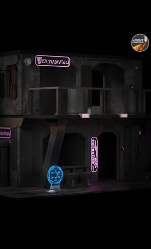 Concept Coruscant Building Diorama for 3.75 in (1:18) Figure - Picture 4 of 7