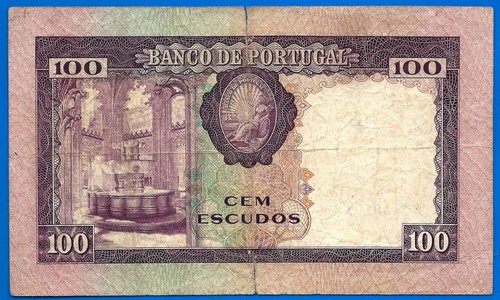 Portugal 100 Escudos 1961 Serie ON Pedro Nunes FREE Shipping Worldwide - Picture 3 of 3