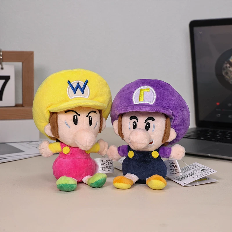 2Pcs Super Mario Bros Plush Wario Waluigi Childhood Baby Stuffed Toys Soft Doll - Image 2 of 4