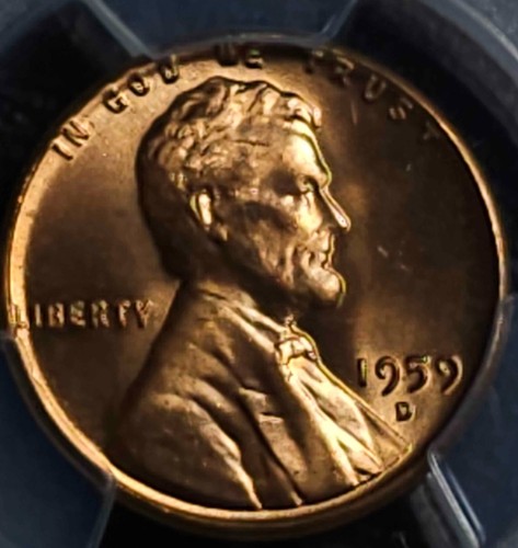 Lincoln 1st Memorial 1c Cent Penny 1959-D PCGS MS66RD DDO Crack On Skull L Error - Picture 11 of 23