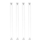 4PK 12mm (nominal 1/2") D X 12" L M4 Threaded Acrylic Rod Plexiglass Stick