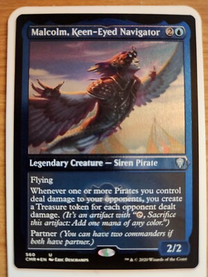 Malcolm, Keen-Eyed Navigator NM ETCHED FOIL Commander Legends MTG FREE SHIPPING