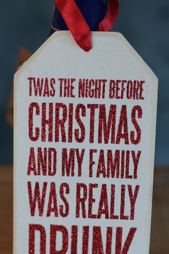Christmas Ornament Funny Wine Tag Gift Night Before Christmas Family Was Drunk - Picture 2 of 3