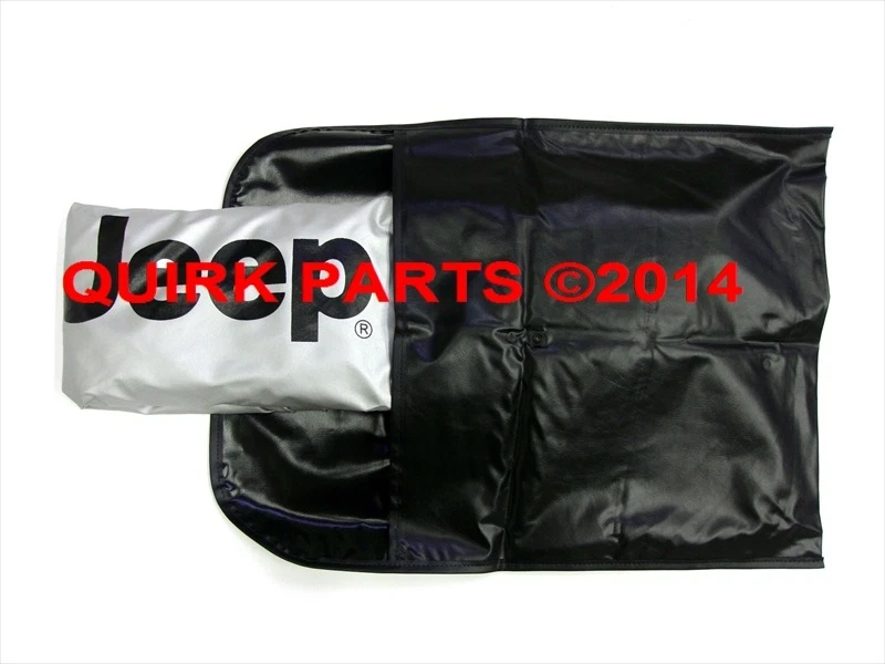 07-18 Jeep Wrangler JK 2 PUERTAS CUBIERTA CABINA PLATEADA REFLECTANTE TÉRMICO CON LOGOTIPO JEEP MOPAR Foto 4 de 4