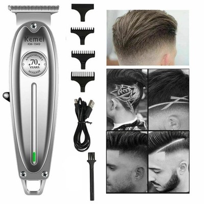 Professional Cordless Hair Clipper Trimmer Barber Cut Kemei KM-1949 All-metal