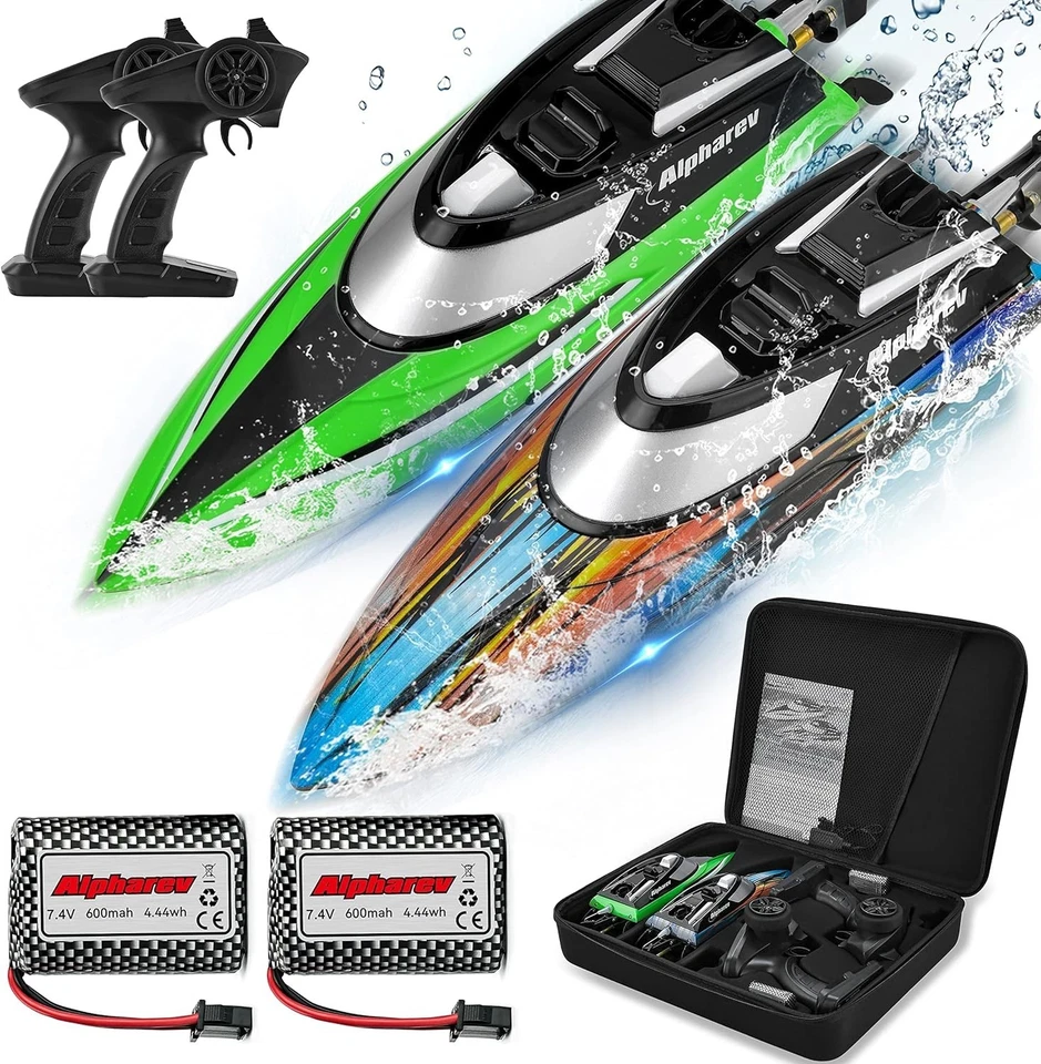 R308 Mini RC Boat Set - 2 Packs for Ultimate Racing with Night Navigation Lights - Image 3 of 4