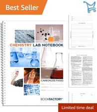 Chemistry Lab Notebook Carbonless 8.5x11 Scientific Grid Durable Spiral
