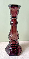Vintage Purple Glass Avon Elegance Eau De Cologne Empty Bottle Candlestick Shape
