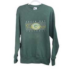 Vintage 90s Green Bay Packers Embroidered Logo Crewneck Sweatshirt Pro Player M