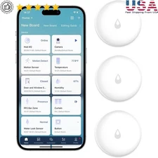 Zigbee Water Leak Sensor Wireless Detection Compact Home Automation Hub Required