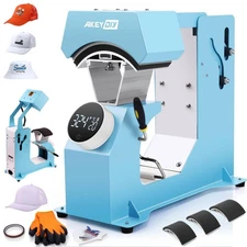 Auto Hat Heat Press Machine for Caps with 3pcs Interchangeable Platens 3-in-1...
