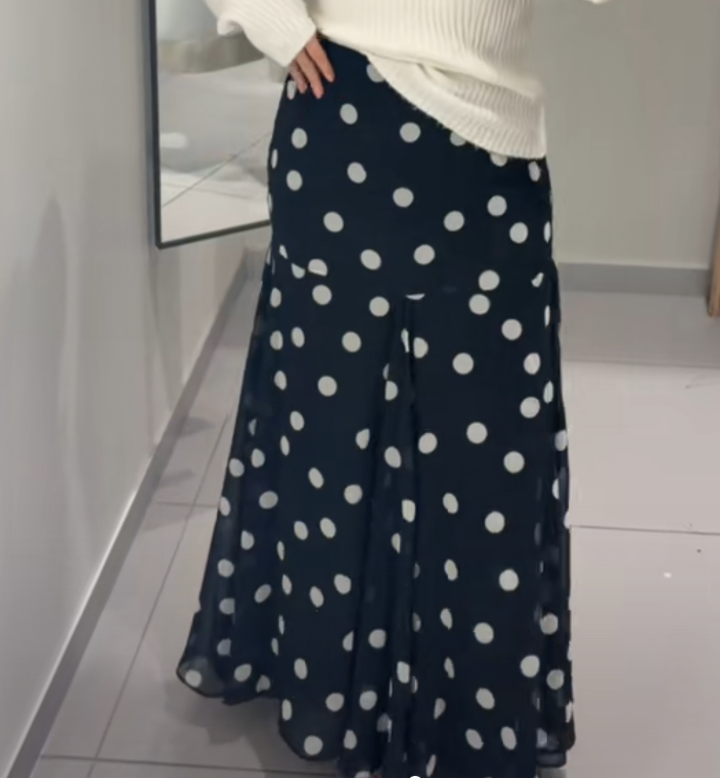 NWT H&M Polka Dot Flared Skirt Black/white/dotted 1330276001 Sizes