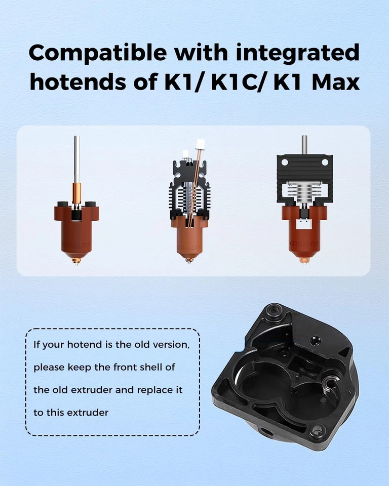 Extrusora Metal Doble Engranaje 50N Fuerza de Extrusión Compatible con K1 Ender 3 V3 para... Foto 4 de 4