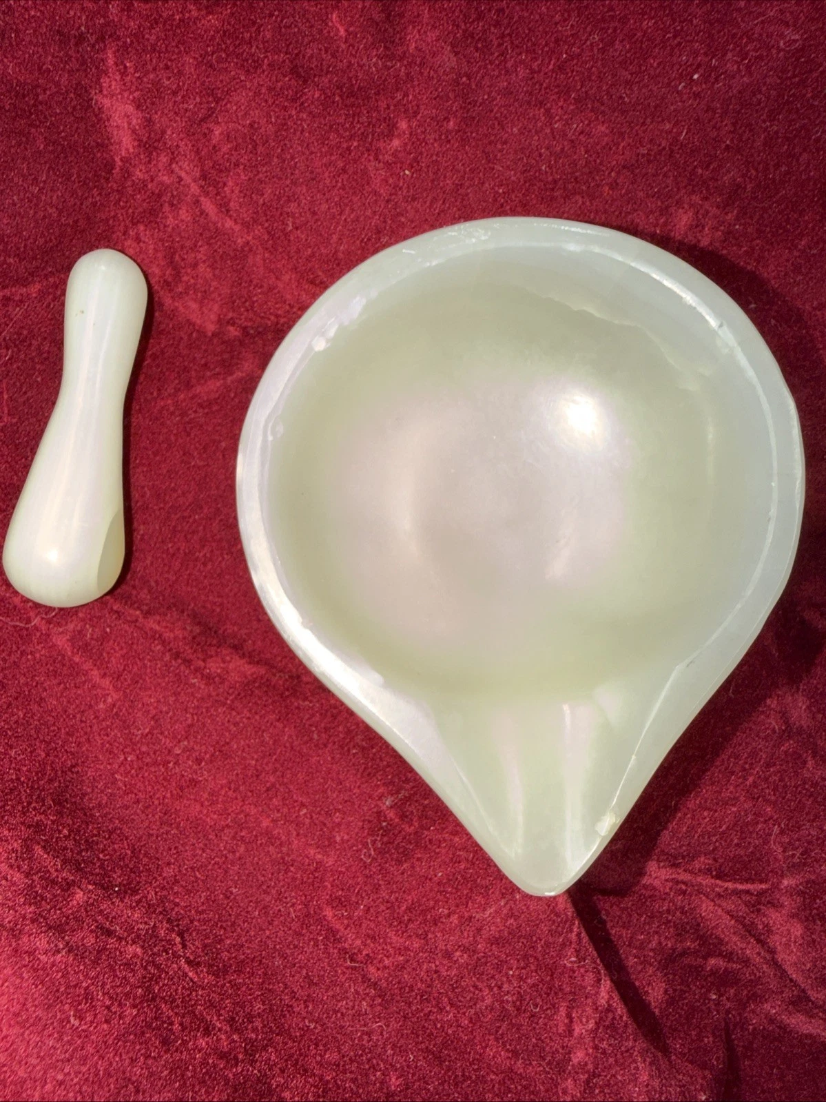 Vintage Mini Mortar & Pestle Stone Marble Or Alabaster Spices Meds Hand Carved
