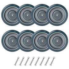 5'' 8 Pack Shopping Cart Wheels Replacement Double Ball Bearing TPU Silent Sh...