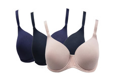 M&S Collection 3pk Wired Full Cup T-Shirt Womens Bras