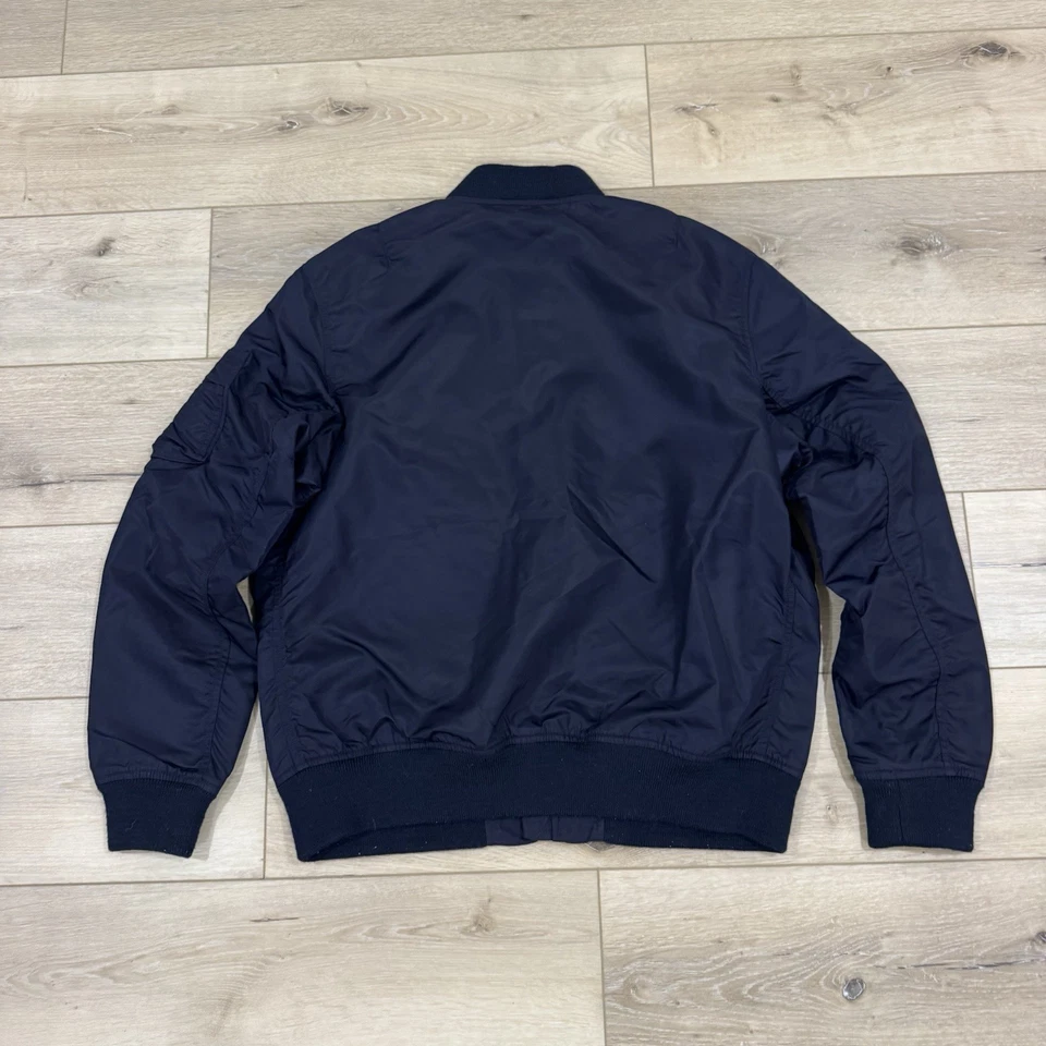 Polo Ralph Lauren Flight Jacket Mens Large Blue Military Bomber Air Force Patch - Image 2 of 4