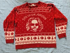 Adult XL The Big Lebowski Movie The Dude Abides red sweater Cosplay acrylic