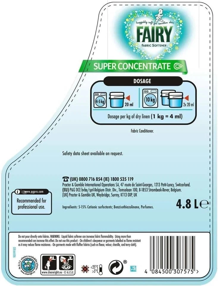 Fairy Super Concentrate Fabric Softener Conditioner 4.8L (240 Wash) - Image 3 of 4