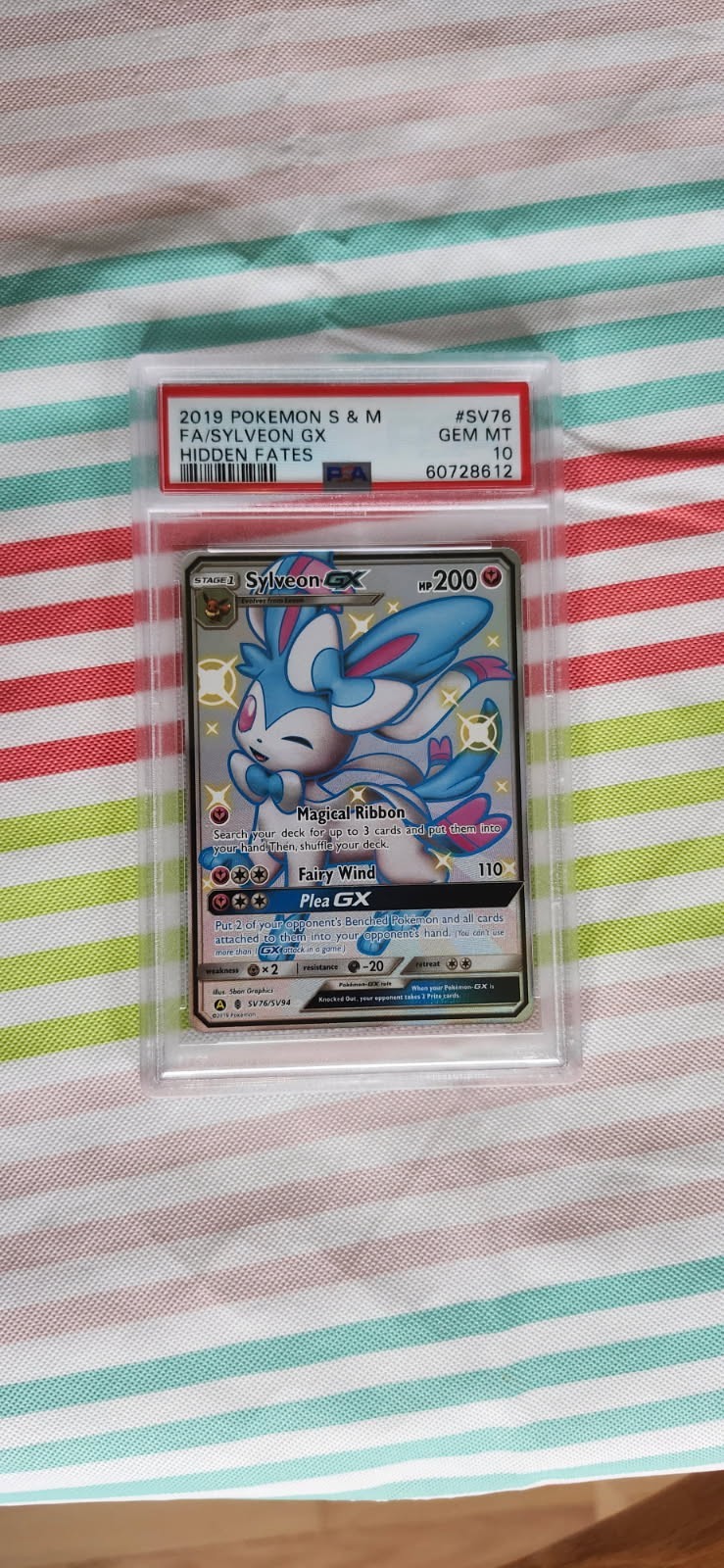 Sylveon GX SV76/SV94 Hidden Fates: Shiny Vault Holo PSA 10