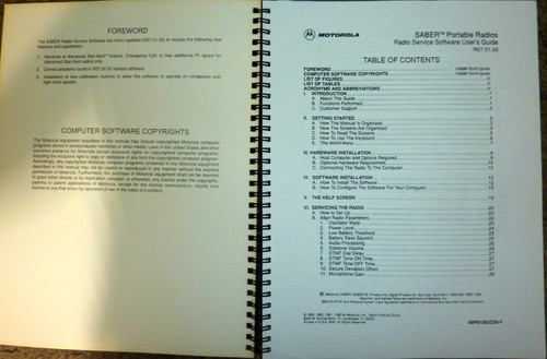 Motorola Saber logiciel de service radio portable guide de l'utilisateur RVN-4002 OEM 1993 - Photo 2/4