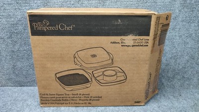 The Pampered Chef - Cool & Serve quadratisches Tablett - offene Box