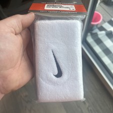 Nike Swoosh Doublewide Wristbands - White - N...