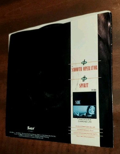 Smooth Operator / Spirit - Sade (45 RPM Record 1985 Portrait Records) PS - Picture 2 of 4