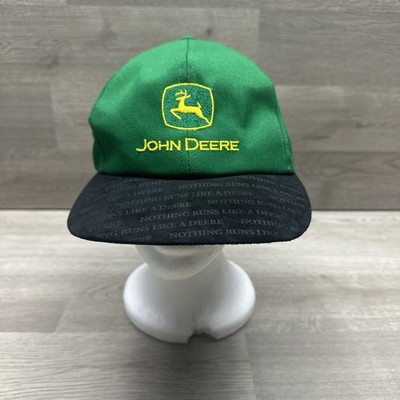 VINTAGE USA MADE JOHN DEER SNAPBACK TRUCKER HAT ''NOTHING RUNS LIKE A DEERE'' NICE