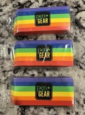 3 Pack Pen Gear Jumbo Erasers Rainbow Colorful Large Eraser School Supplies 3"