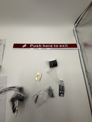 IRONWALLS Door Push Bar Panic Exit Device Stainless Steel with Handle Black 41” - Picture 20 of 21