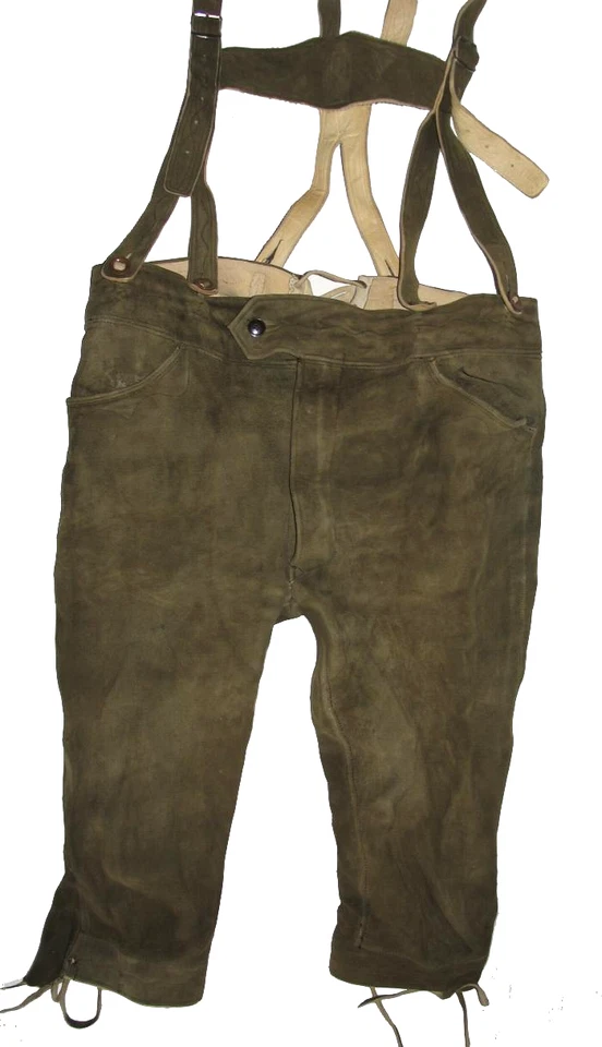 Trachten- Kniebund- LEDERHOSE aus HIRSCHLEDER / Herren- Trachtenhose ca. Gr. 52 - Bild 1 von 3