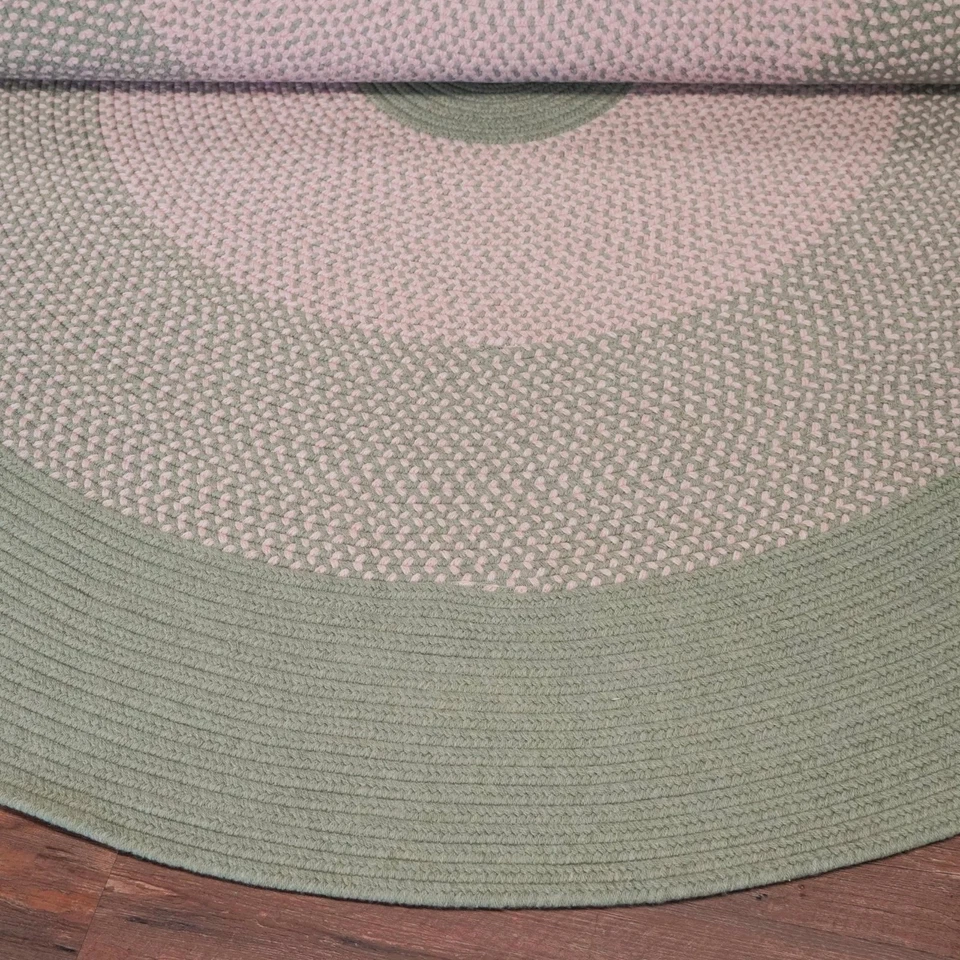 Colonial Mills Wellington Wool Braided Rug 2X3 - Moss Green, Reversible - Image 4 of 4