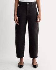 Everlane Women's Size 14 Black Organic Cotton Utility Barrel Leg Pants