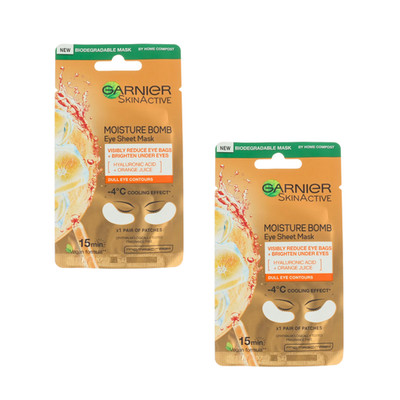 2 x Garnier Moisture Bomb Eye Sheet Mask Cooling Effect 6g - KOSTENLOSER VERSAND