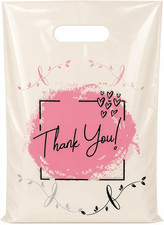 Thank You Plastic Shopping Bag with Handle Poly Die Cut Plastic Merchandise Bag