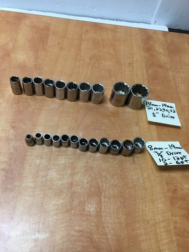 CRAFTSMAN 22pc 1/2 3/8" DRIVE Metric Shallow SOCKET SET - USA 8mm to 32mm