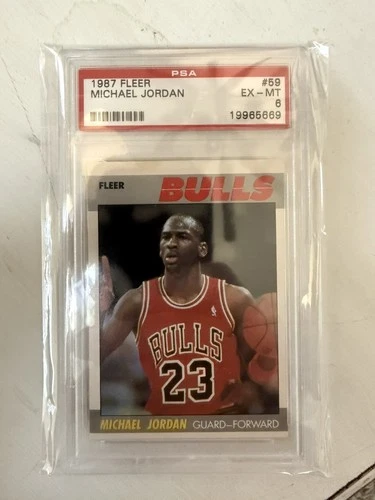MICHAEL JORDAN PSA 6 1987-88 FLEER BASKETBALL #59 BULLS CENTERED!!