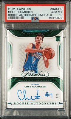 2022 PANINI FLAWLESS ROOKIE AUTOS EMERALD #RACHG CHET HOLMGREN 4/5 PSA 10