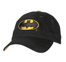 BATMAN Classic Symbol Curved Brim Adjustable Cap Hat Black DC Comics
