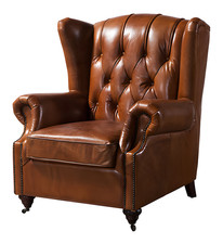 Ohrensessel Chesterfield Braun – Retro Chic & Bequemlichkeit