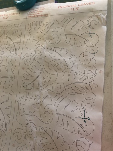 Tropical Leaves Quilting Template Paper Panto Graph 11.5” By Debra Geissler
